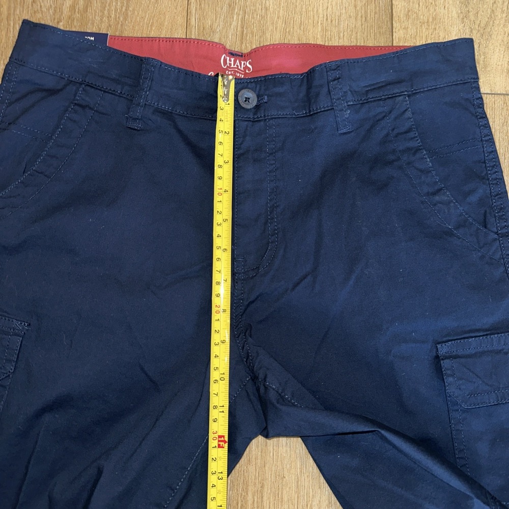 Chaps Men's Coastland Wash Cargo Shorts Navy Blue Stretch Size 30 10" NEW - Picture 6 of 8
